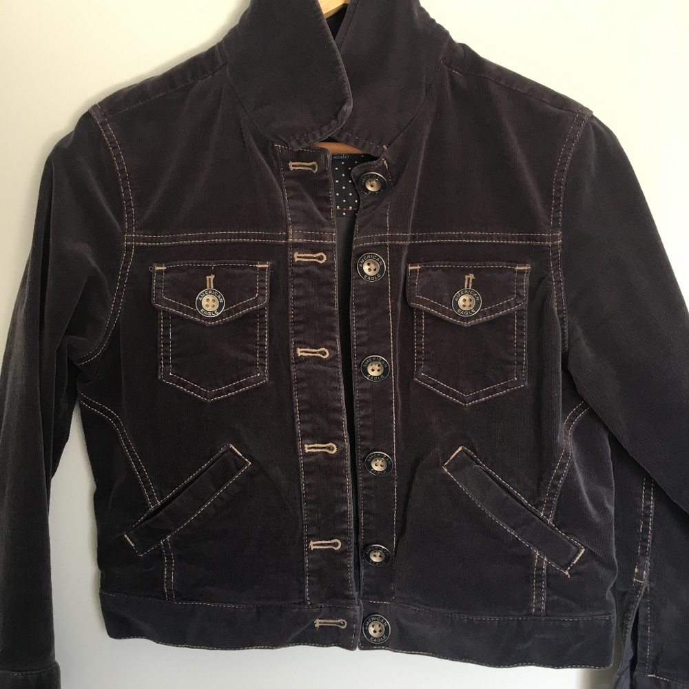 American eagle corduroy jacket cropped